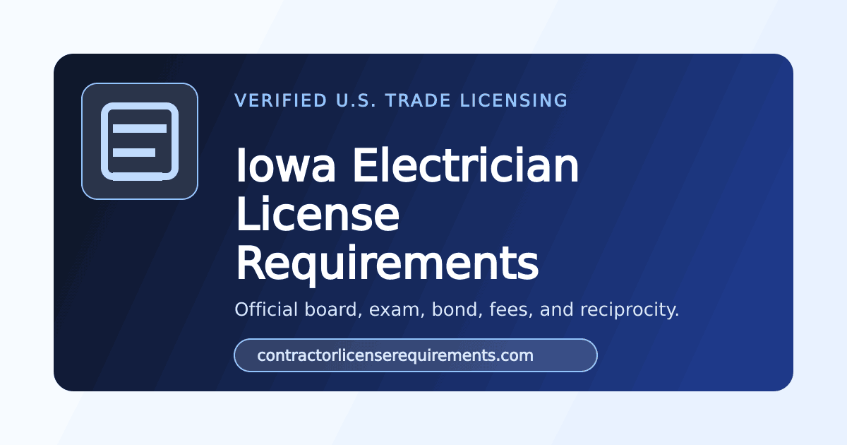 Iowa Master Electrician License Requirements (2026) | Official ...