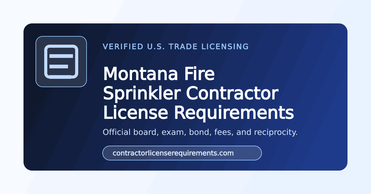 Fire License Montana Fire Sprinkler Contractor License Requirements (2026 ...
