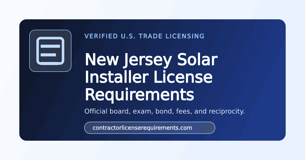New Jersey Solar Contractor License Requirements (2026) | NJ Electrical ...