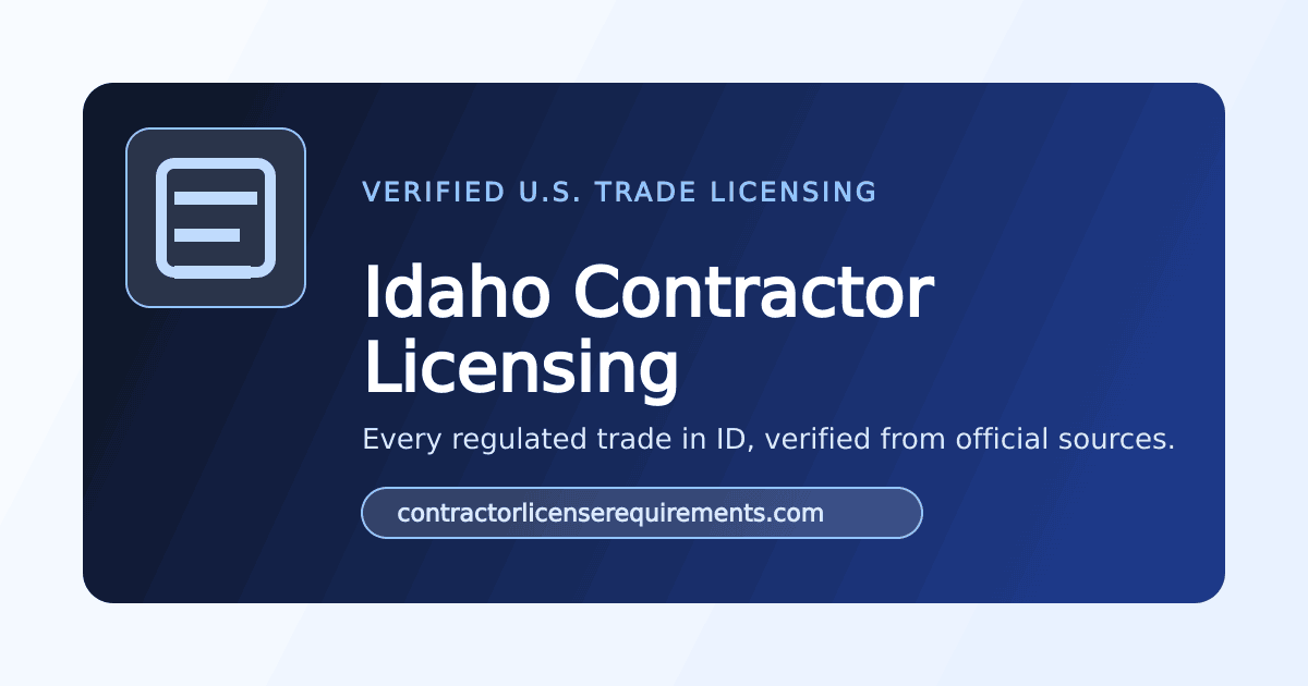 Idaho Contractor License Requirements (2026) | CLR