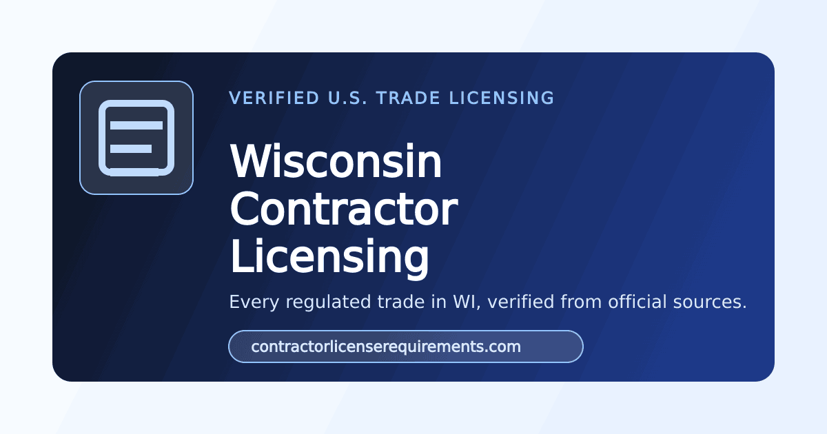 Wisconsin Inspector License Wisconsin Contractor License Requirements (2026) | CLR